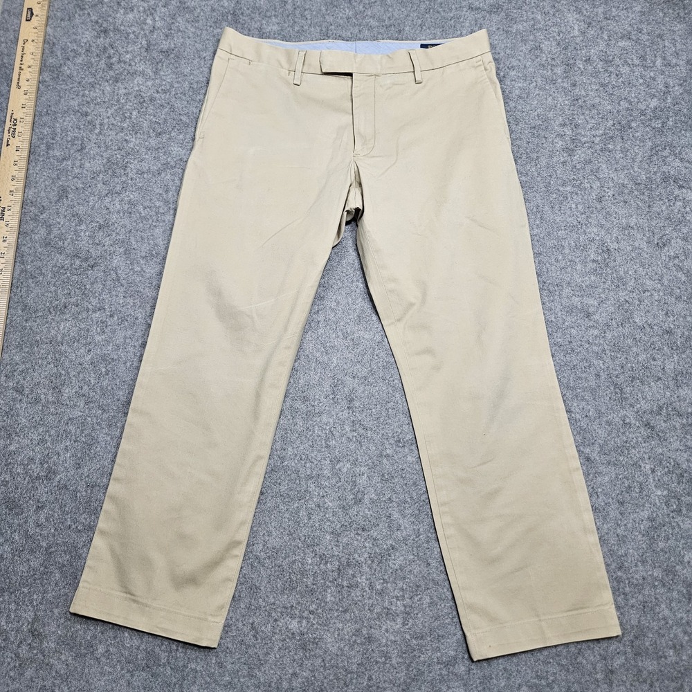 Polo Ralph Lauren Mens Tan Stretch Slim-Fit Straight Leg Chino Pants Size 32/*27